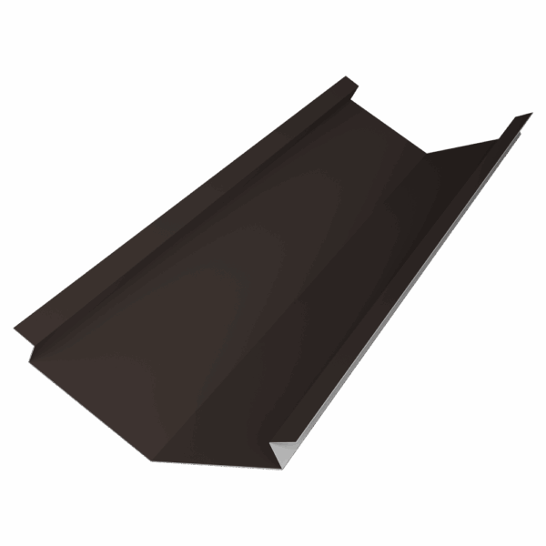 Планка ендовы нижней для композитной черепицы 140х140 0,5 Satin Matt RR 32 темно-коричневый (3м) — изображение 2