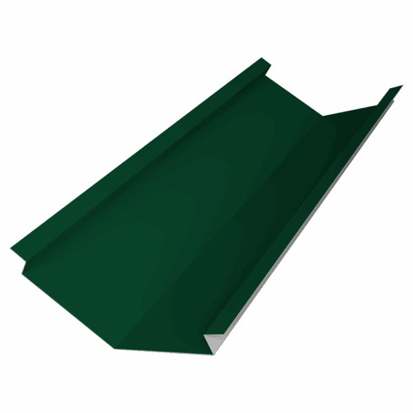 Планка ендовы нижней для композитной черепицы 140х140 0,5 Satin с пленкой RAL 6005 зеленый мох (2м) — изображение 2