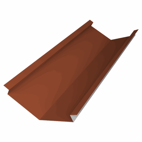 Планка ендовы нижней для композитной черепицы 140х140 0,5 Satin с пленкой RAL 8004 терракота (3м) — изображение 2