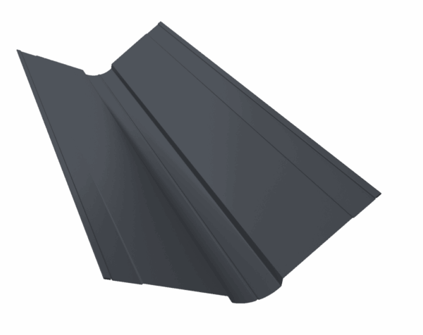 Планка ендовы верхней фигурной 150x150 0,45 PE с пленкой RAL 7016 антрацитово-серый (2м) — изображение 2