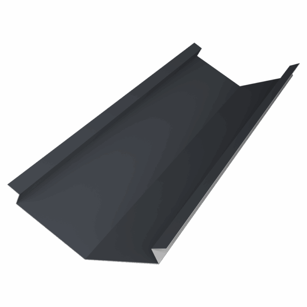 Планка ендовы нижней для композитной черепицы 140х140 0,5 Satin Matt TX RAL 7024 мокрый асфальт (2м) — изображение 2